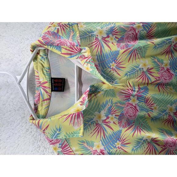 Tropical Bros Floral Polo Sunny Days Everyday Mens Size Large Golf Polo - Picture 2 of 4